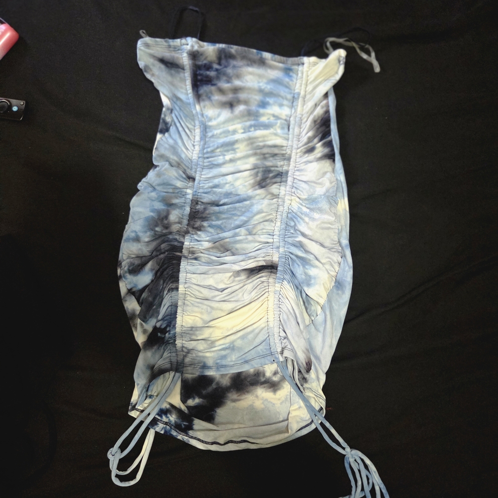 Heart Hips Blue and Black Tie-Dye Mini Dress